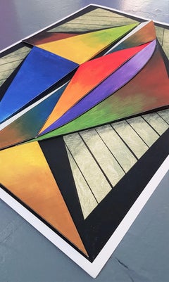 Geometric Composition #2 (3D-construction, Op Art, Lyonel Feininger)