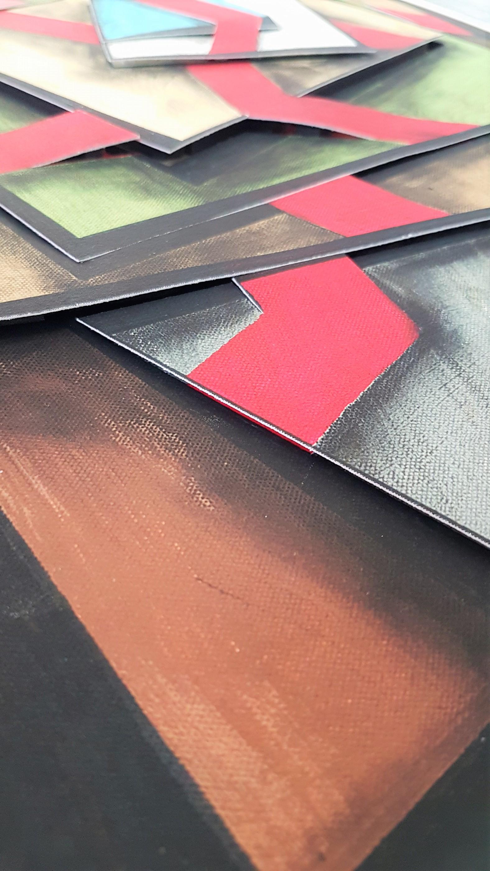 Geometric Composition #3 (3D Art, Op-Art, Red, Stripes) For Sale 6