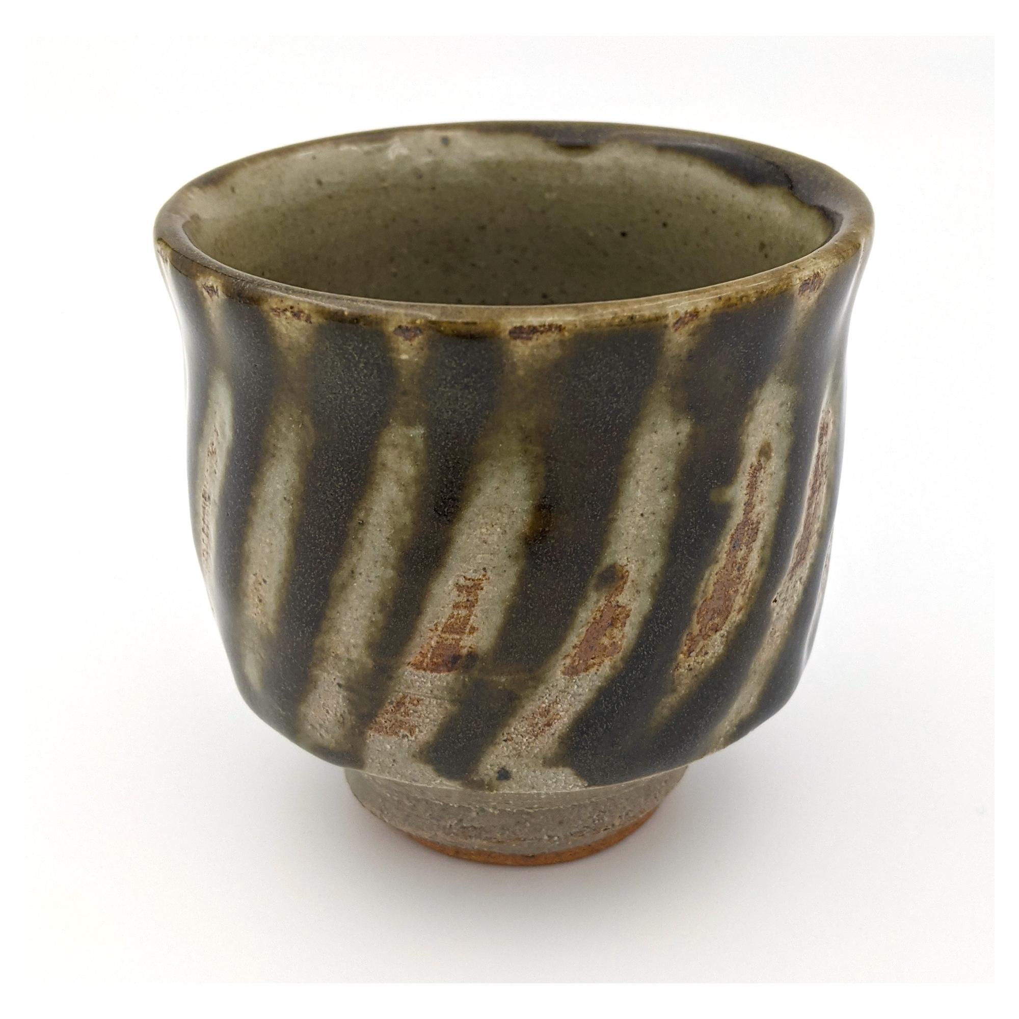 Set of Yunomi Tea Cups (Japanese Mashiko Pottery, Bernard Leach) - Modern Sculpture by Shoji Hamada