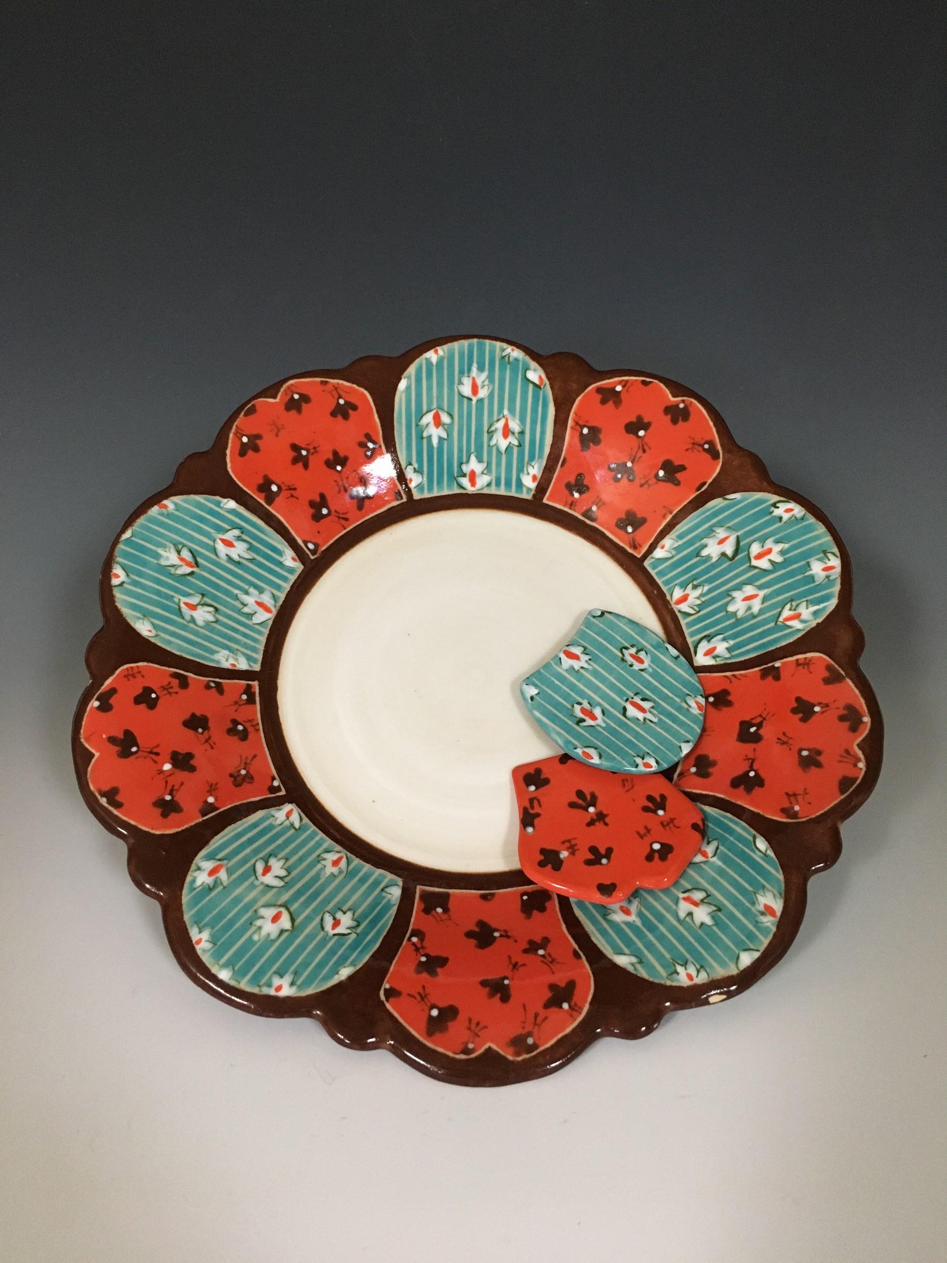 Brown 10 Petal Plate - Art by Rachel Hubbard Kline