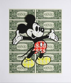 Dollar Mickey (Green) (Pop Art, Street Art, Urban Art, Disney)