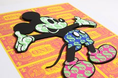 Dollar Mickey orange (pop Art, Street Art, Urban Art, Disney)