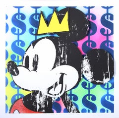 King Mickey with Basquiat Crown #5 (Pop Art, Street Art, Disney)