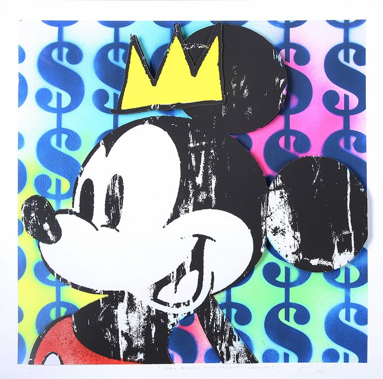 Ben Allen - King Mickey with Basquiat Crown #5 (Pop Art, Street 