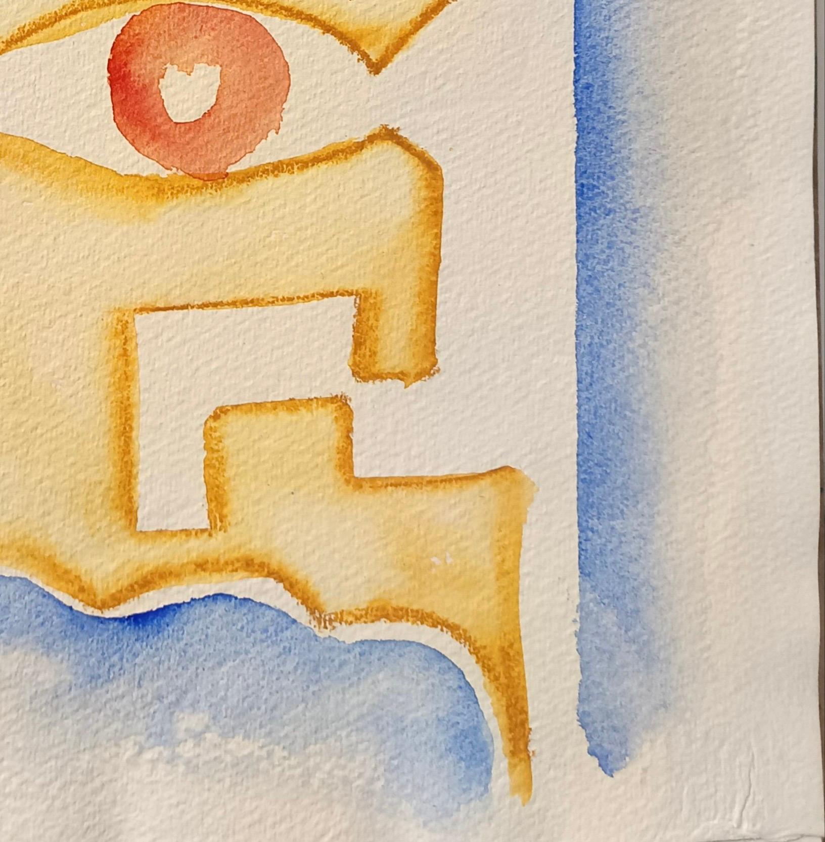 „Studio per scultura“ von Enzio Wenk, 2020/2022 – Aquarell auf Papier, figurativ im Angebot 2