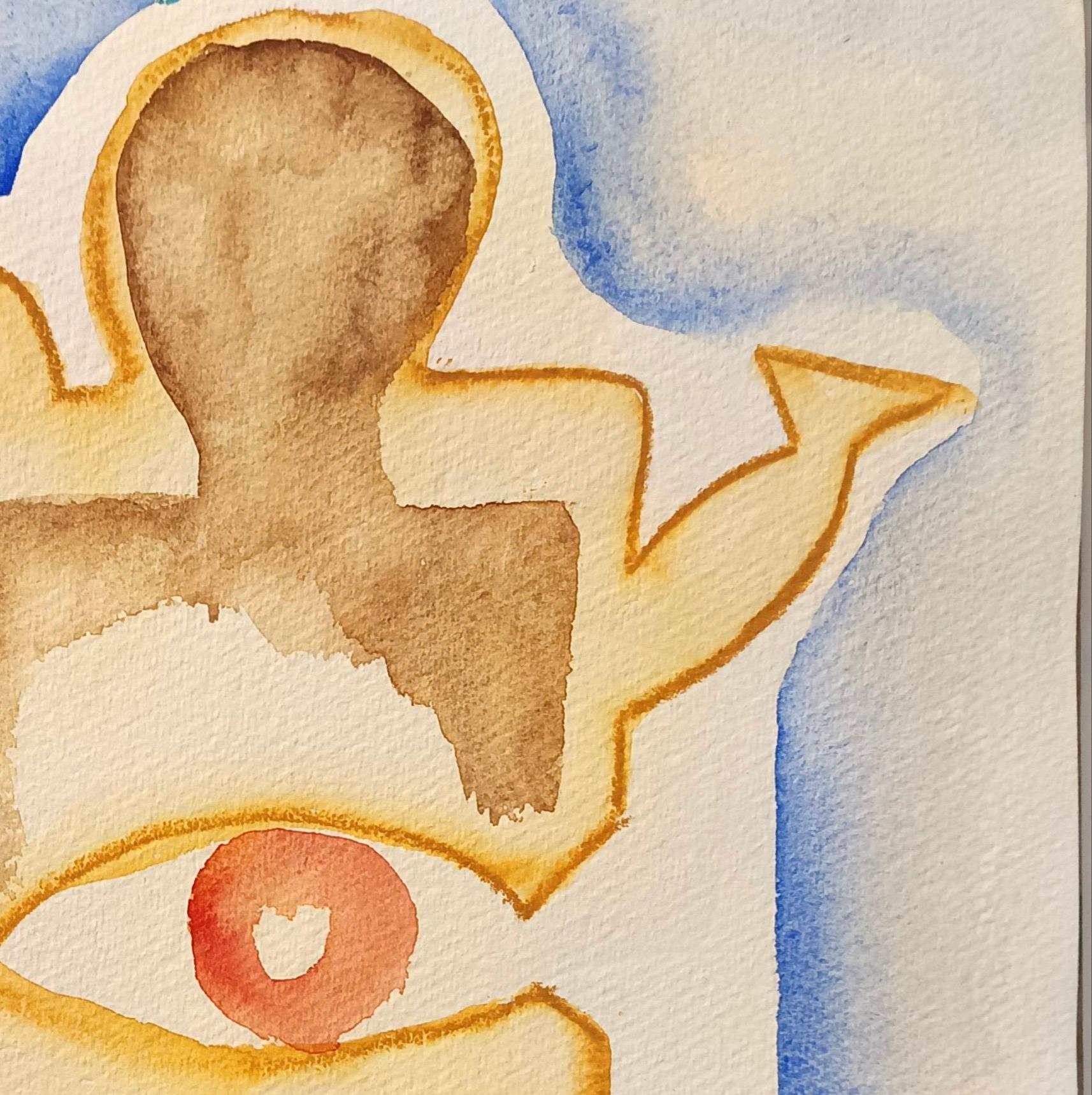 „Studio per scultura“ von Enzio Wenk, 2020/2022 – Aquarell auf Papier, figurativ im Angebot 3