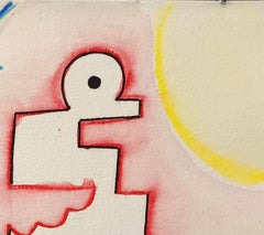 « Studio per scultura » d'Enzio Wenk, 2020/2022, aquarelle sur papier, abstrait