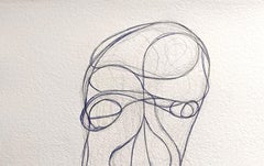 "Testa" by E. Wenk, 2020-22 - Pencil on Paper, Abstract Portrait