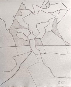 "Albero" par E. Wenk, 2020-22 - Crayon sur papier, Arbre abstrait, Nature morte