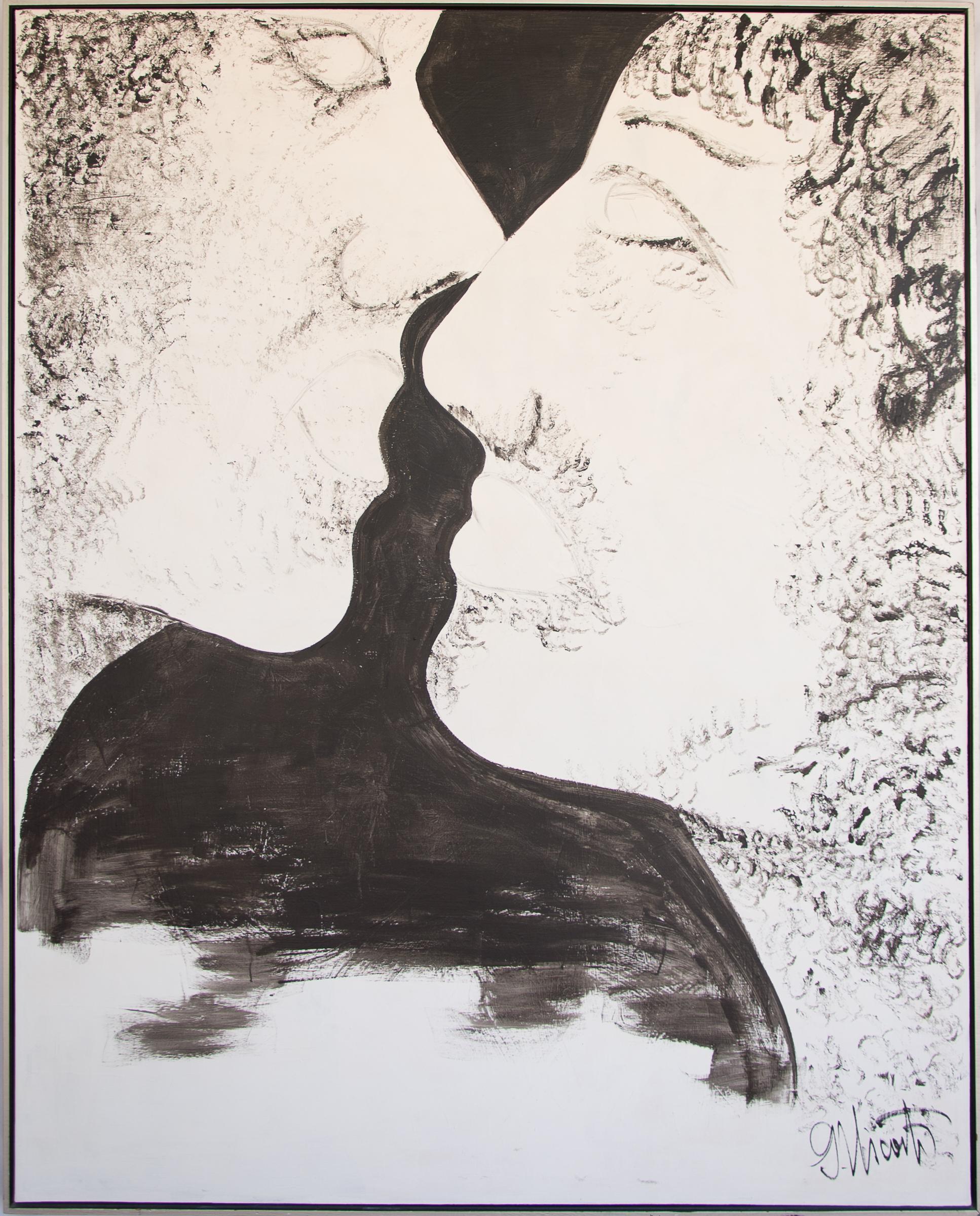 INTIMATE- figurative painting black and white