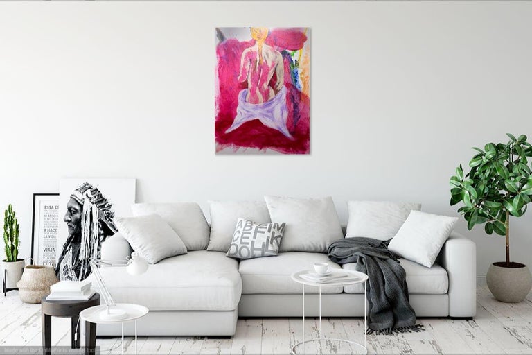 WOMEN OF THE NIGHT pink aclylic on canvas - Painting by Gary Visconti 