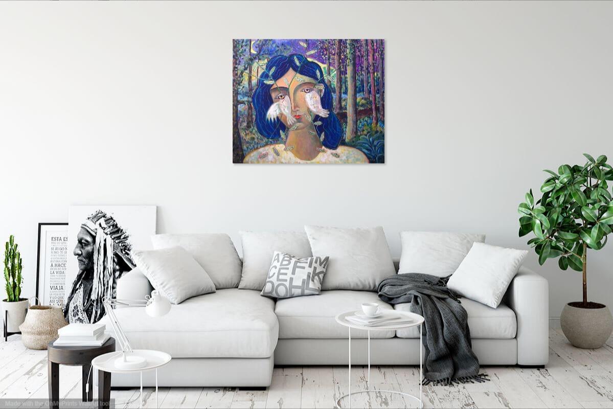 APPARIZIONE - Pittura figurativa olio su tela in vendita 1