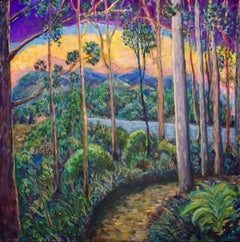 MAGIC SUNSET- colorful forest Landscape Painting