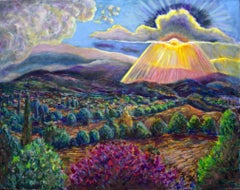 OAXACA SUNSET- Pittura di paesaggio colorato
