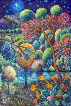 SECRET SPOT - Pittura di paesaggio colorata verticale