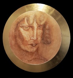 Cadre rond calligraphié de style Renaissance