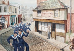 Vintage 'La Bordée -Tacking in Front of the Old Curiosity Shop' French Sailors in London