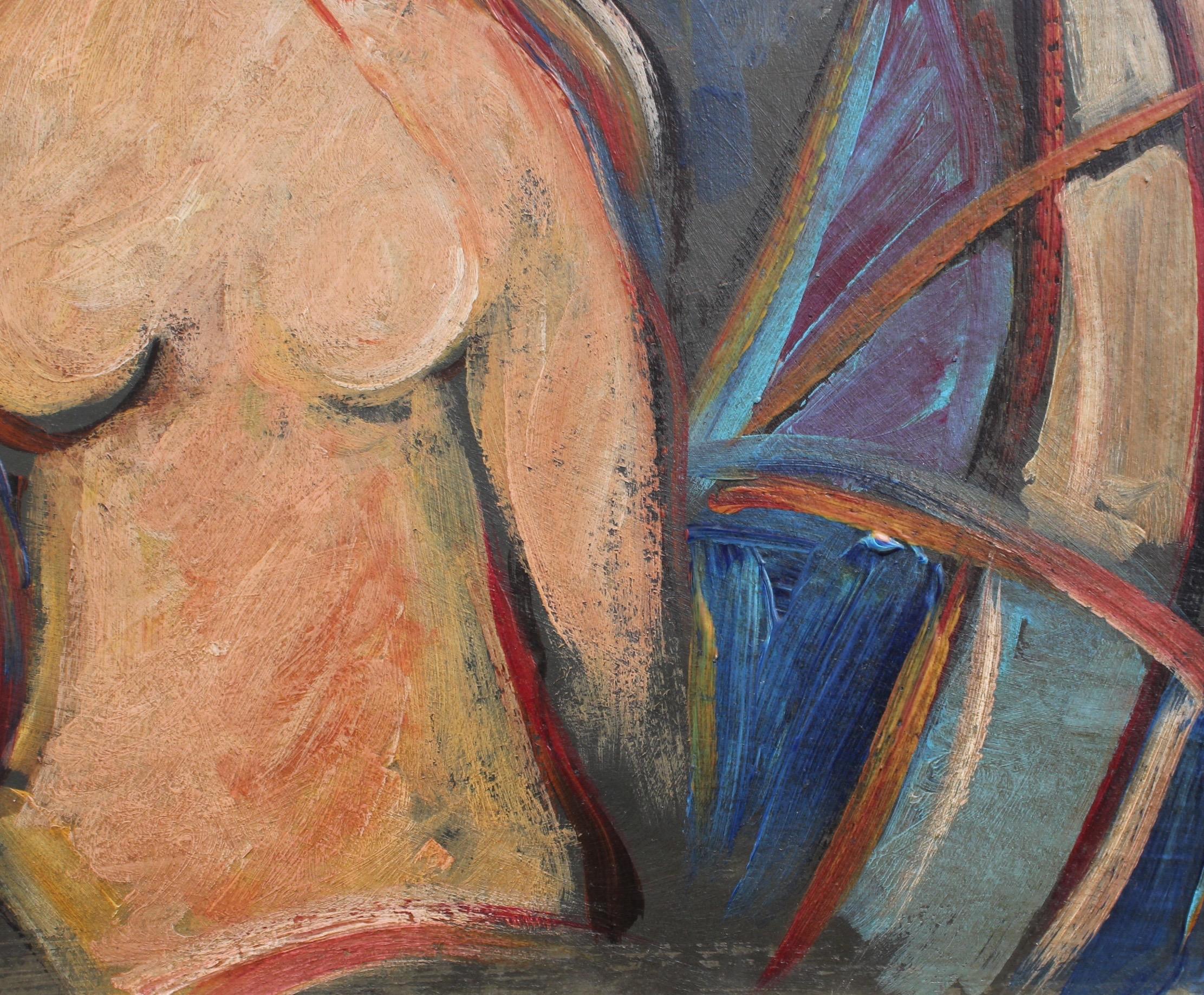 'Nudes in Repose' by STM, Mid-Century Modern Cubist Portrait Painting, Berlin 4