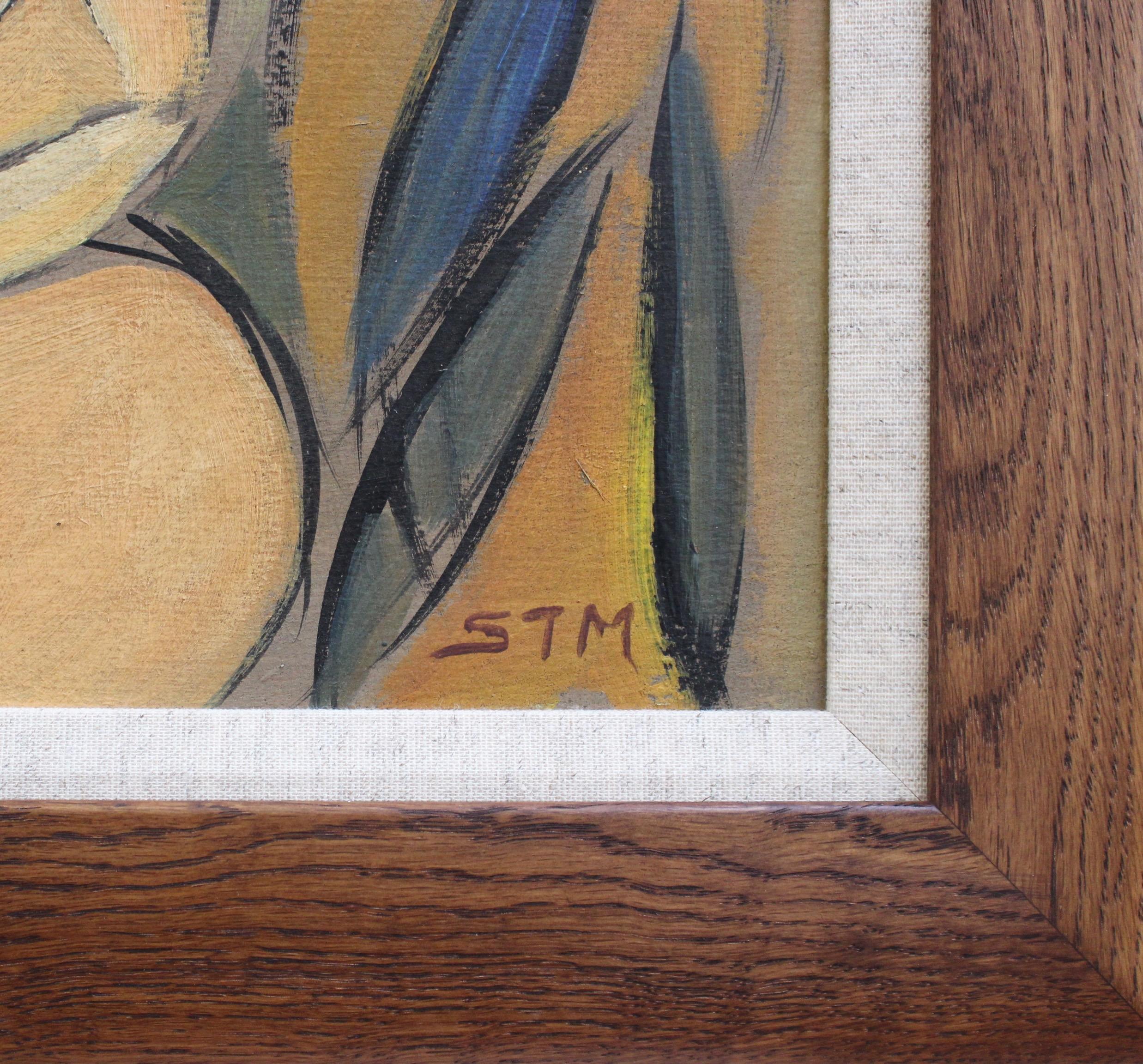 'Two Nudes in Landscape' by STM, Modern Cubist Portrait Oil Painting, Berlin 12