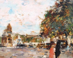 Antique 'Place de la Concorde Paris' by Ferdinand Jean Luigini (circa 1900 - 1915)