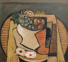 Still Life with Bowl of Fruit and Cards