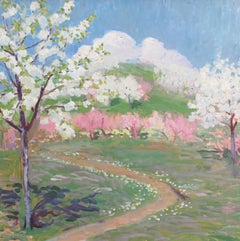 Tuscan Pathway with Blossoms