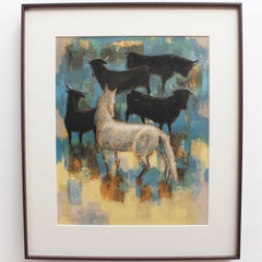 The Horses and Bulls of the Camargue", lithographie originale de Robert Theorie
