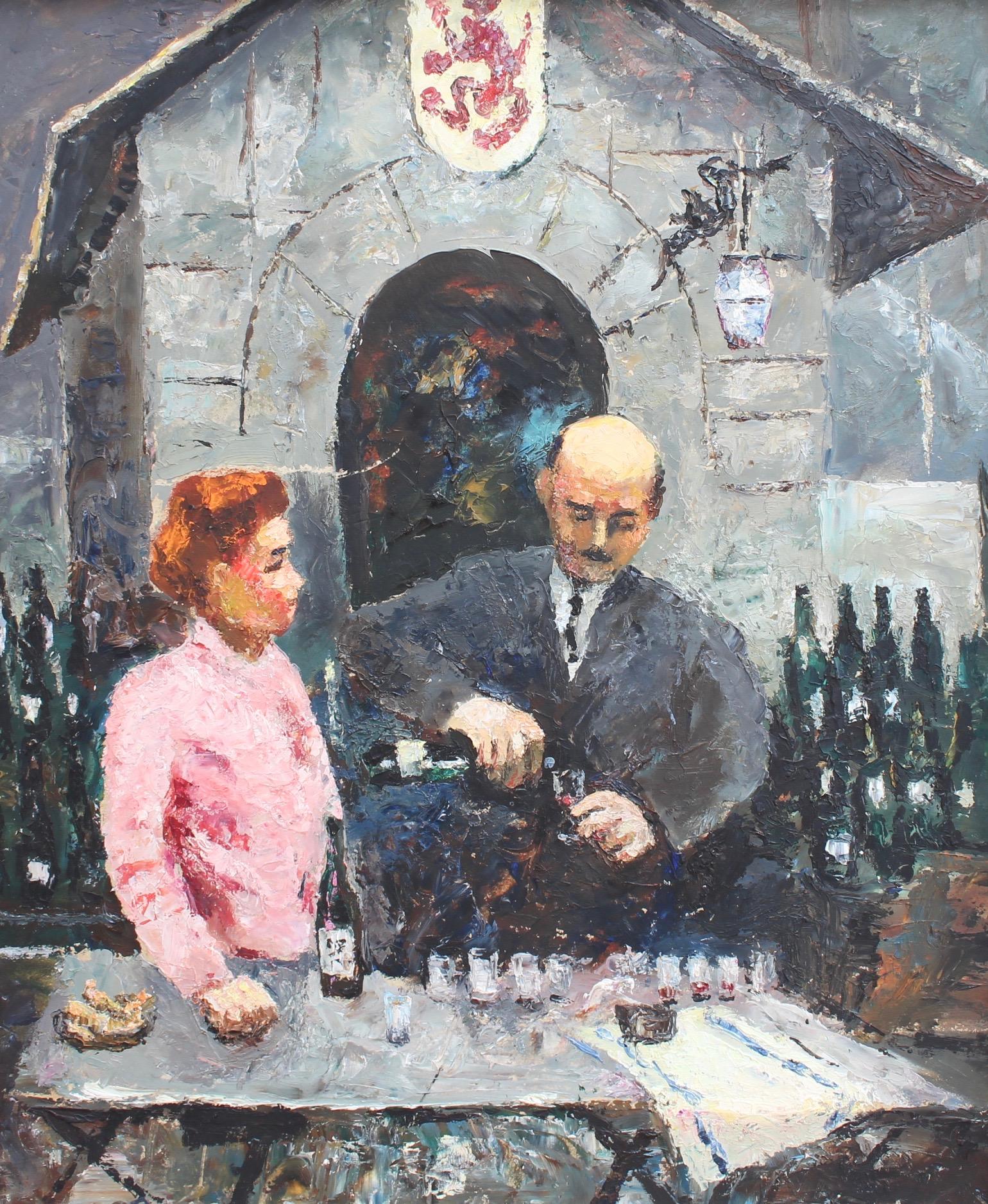 Germaine Nordmann Figurative Painting - The Wines of Bergerac at the Paris Fair