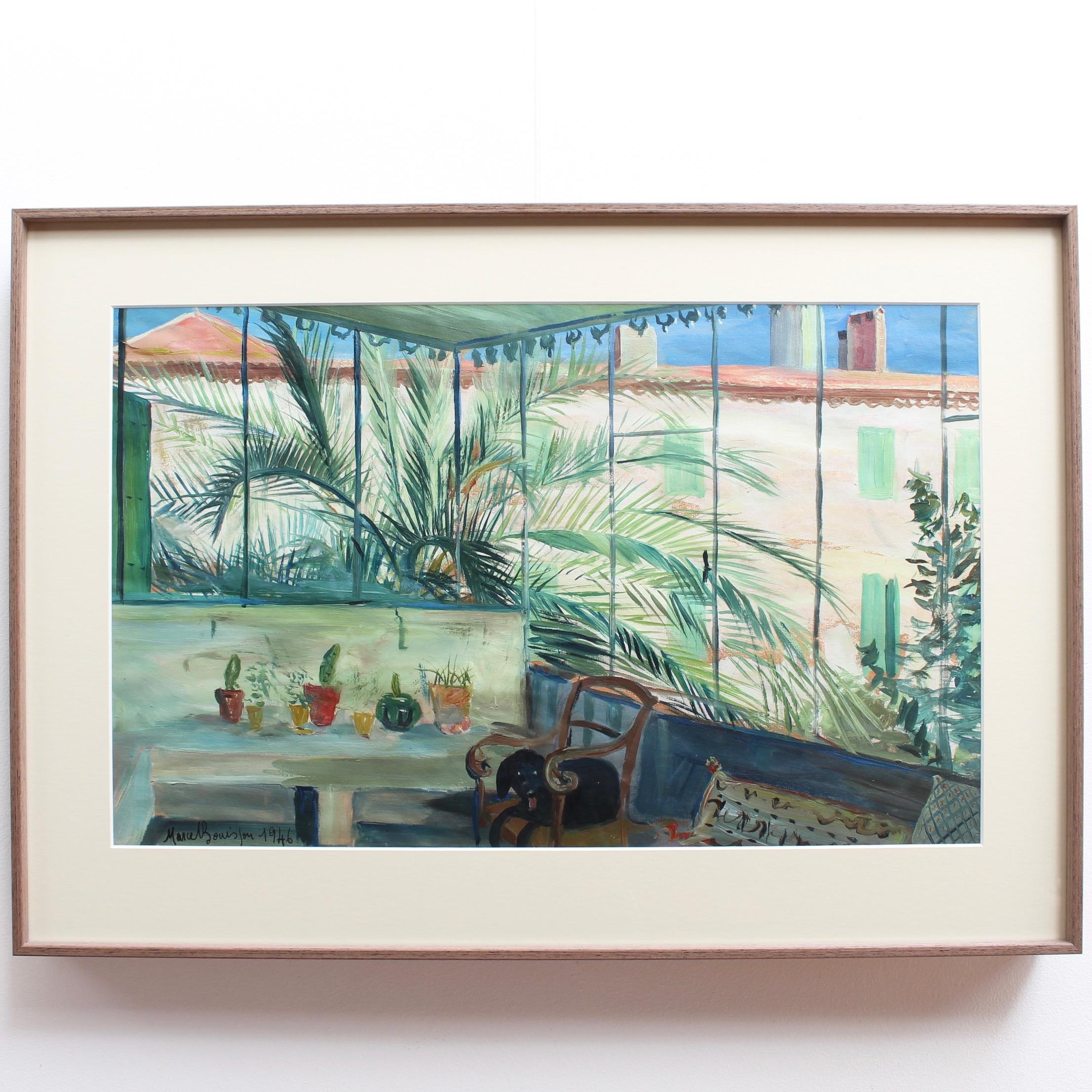The Sun Terrace - Painting by Marcel Bouissou