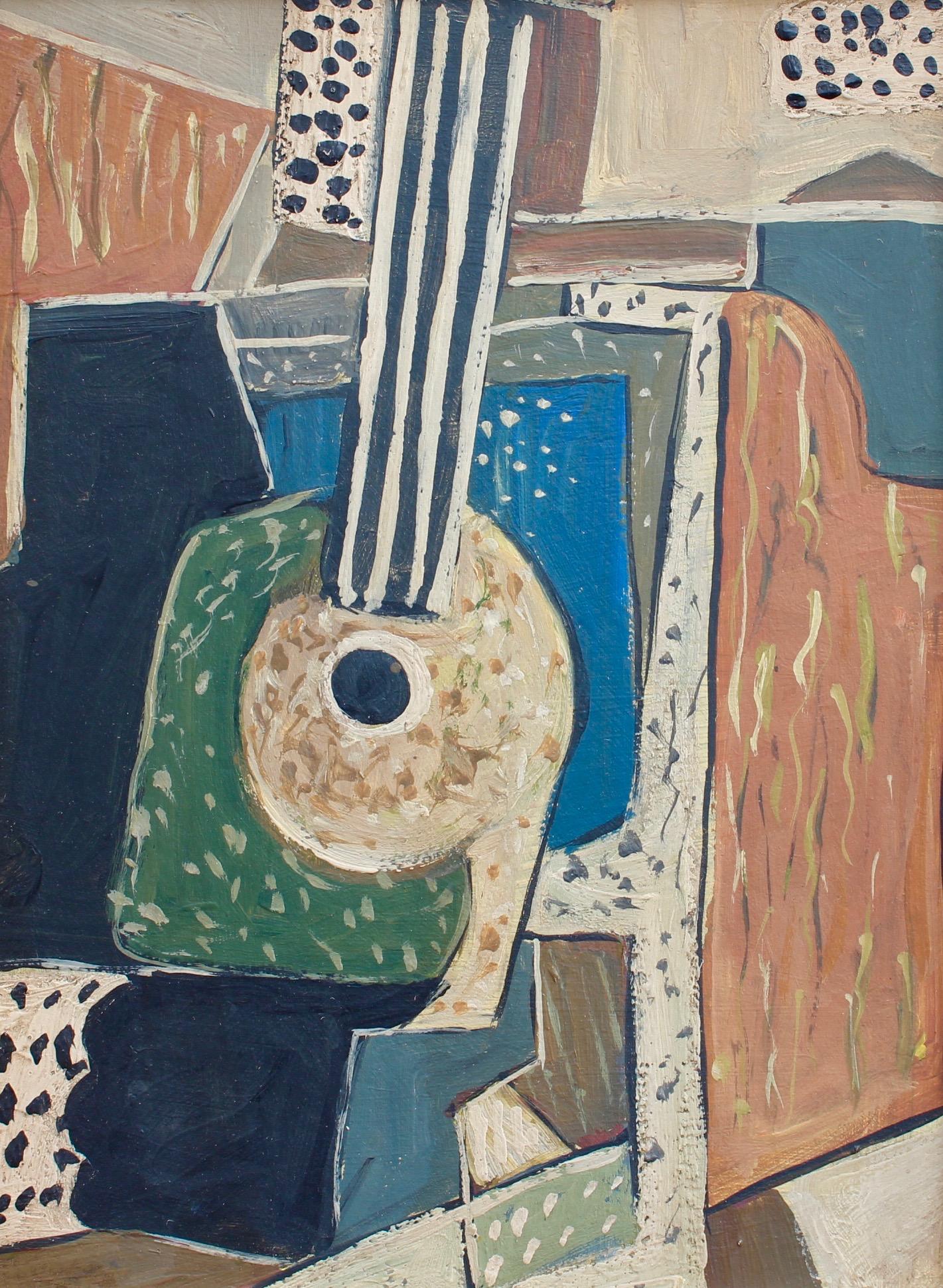 Unknown Still-Life Painting - Still Life with Guitar