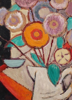 Vintage Still Life - White Jug with Flowers