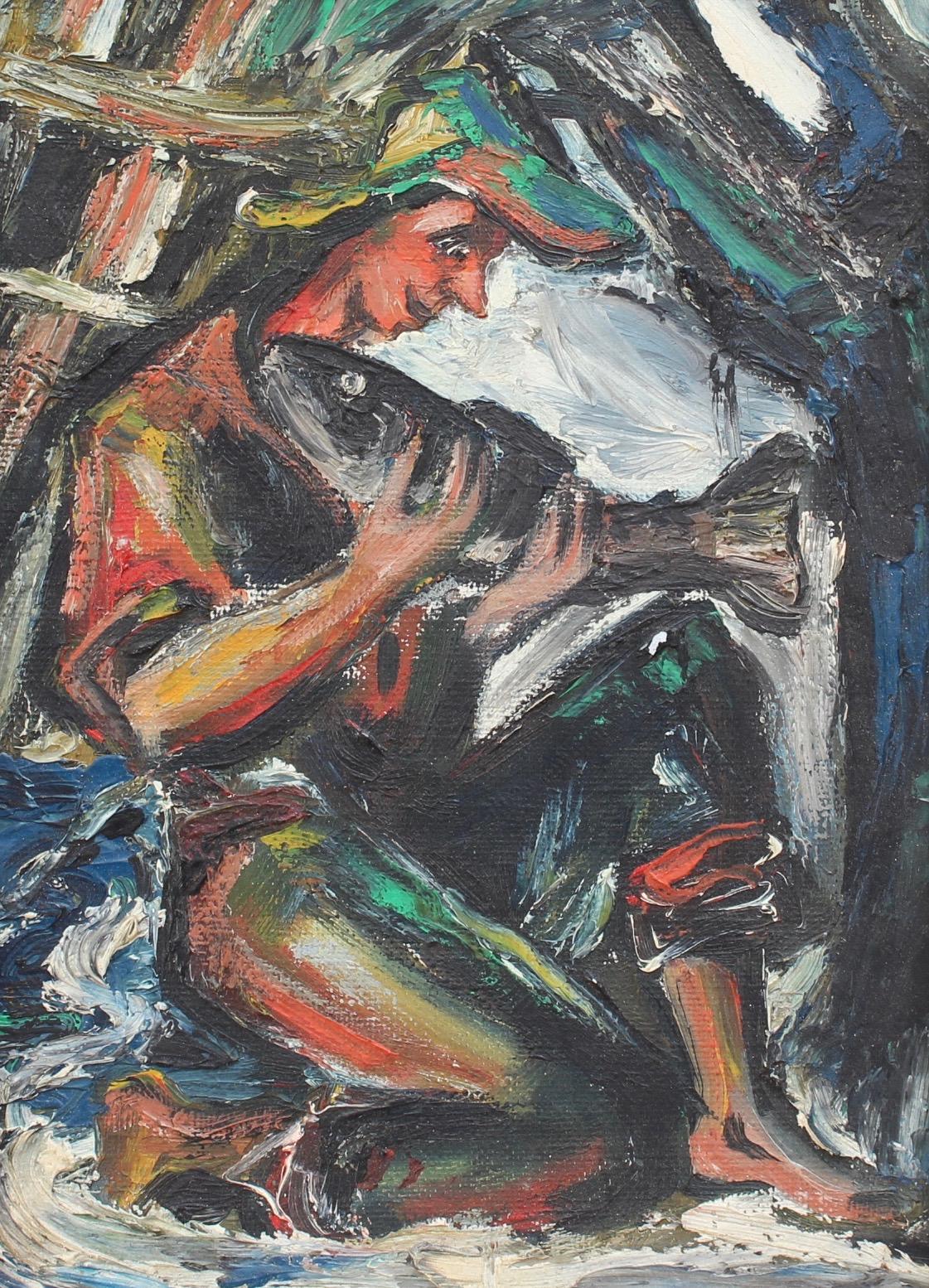 Unknown Portrait Painting – Fisherman: Fischer