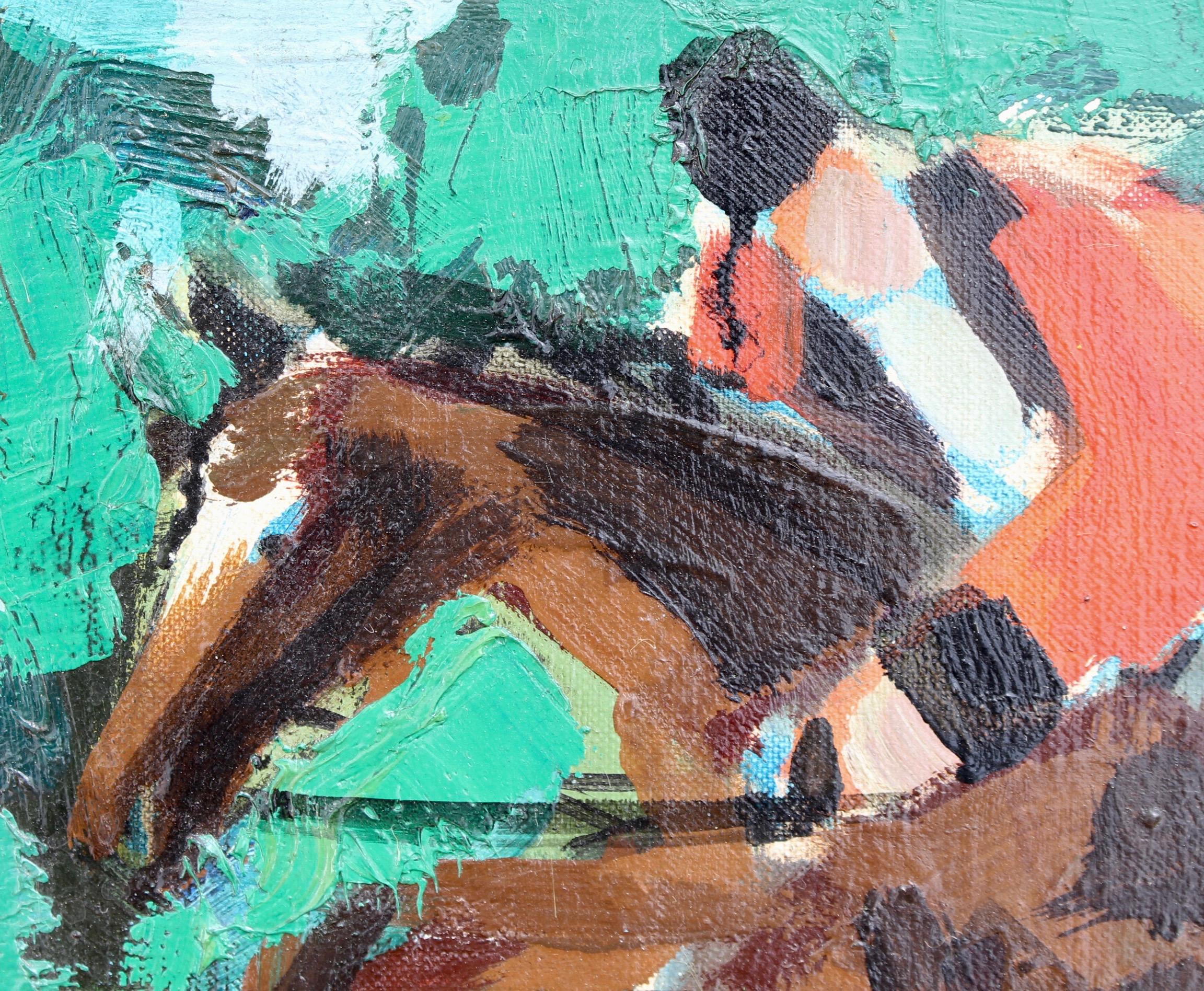 Équitation - Expressionist Painting by Pierre Gaillardot 