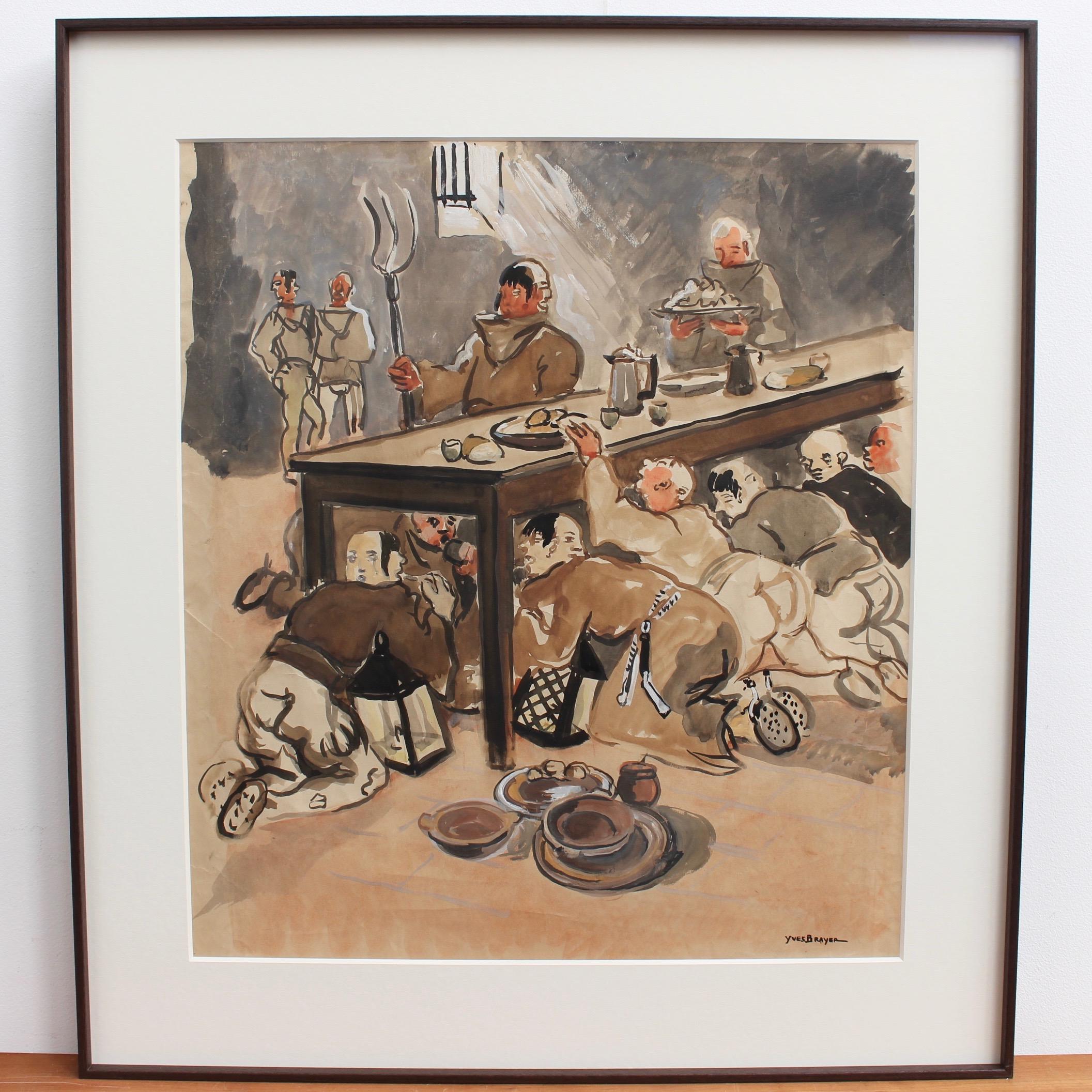 The Repast of the Monks - Painting by Yves Brayer