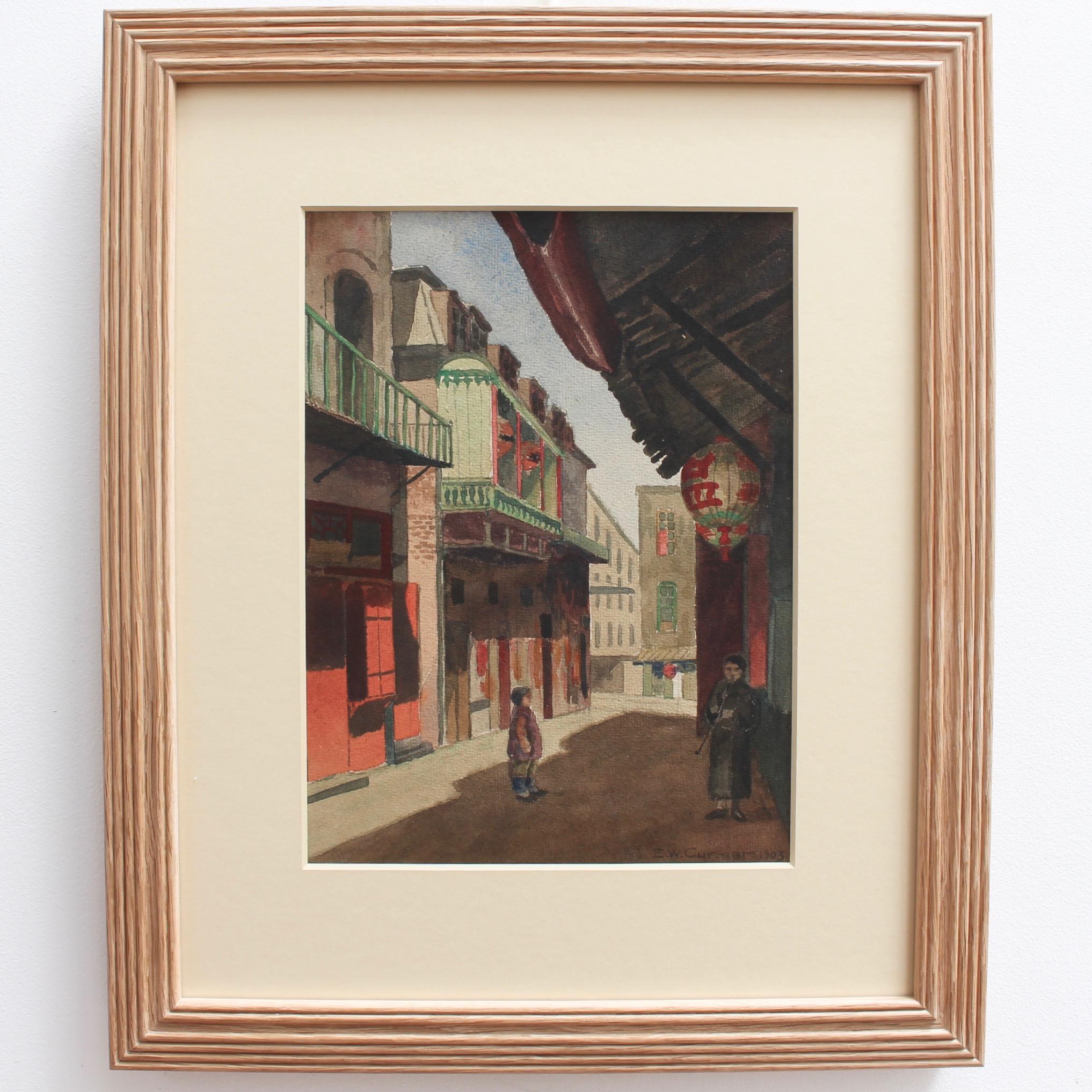 Chinatown, San Francisco - Painting by Edward Wilson Currier