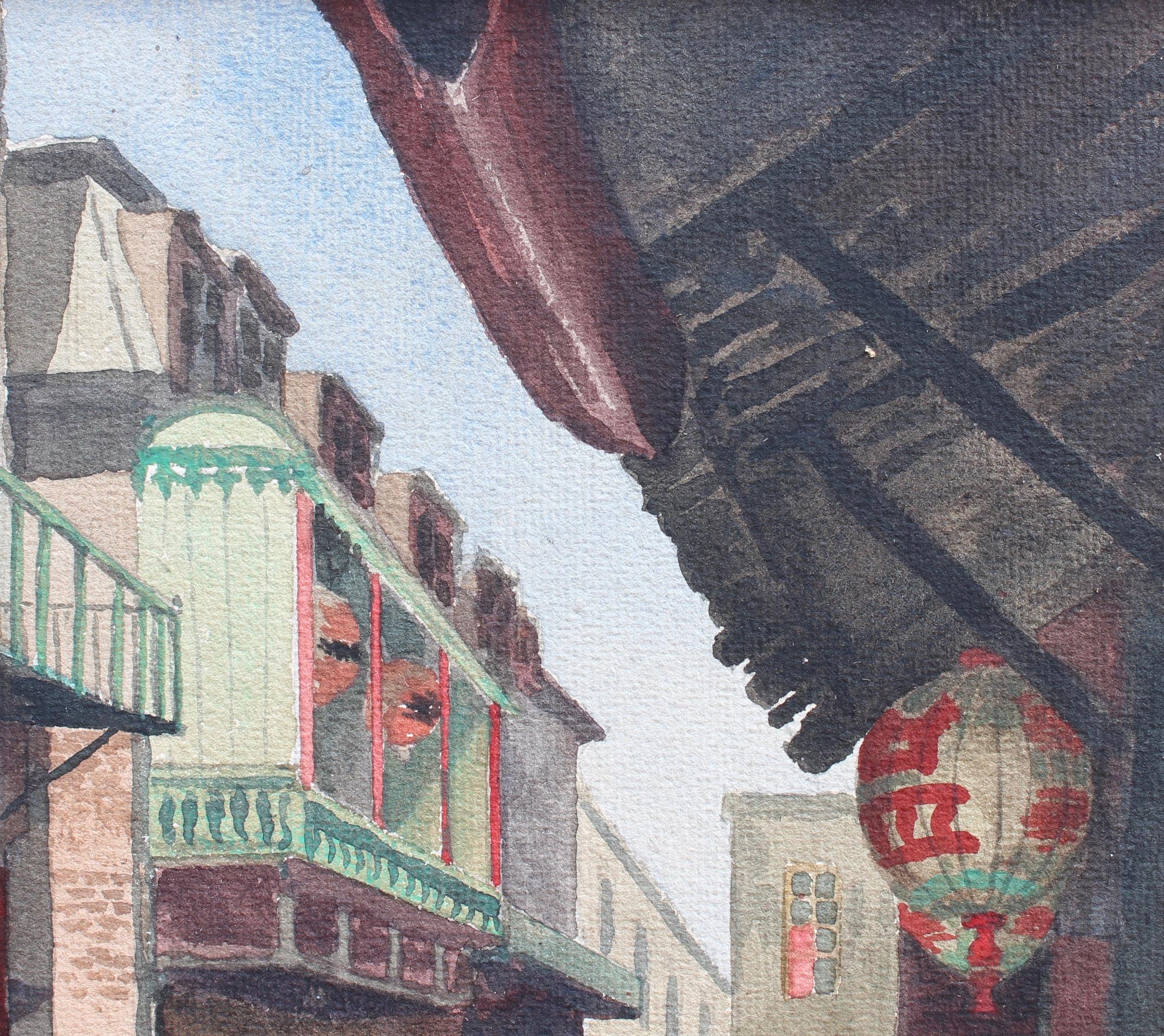 Chinatown, San Francisco - Expressionist Painting by Edward Wilson Currier