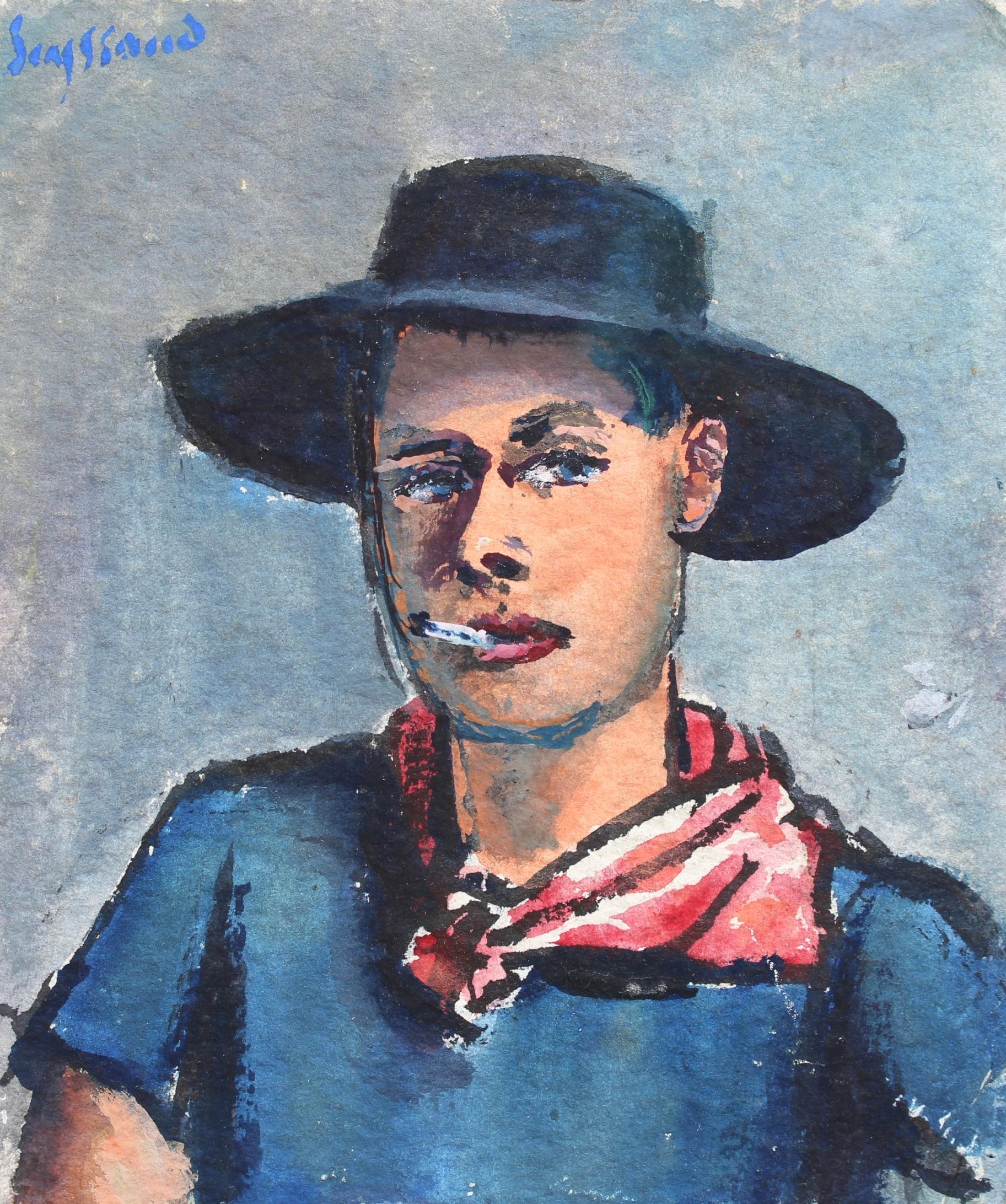 René Seyssaud Portrait Painting - Young Man with Cigarette