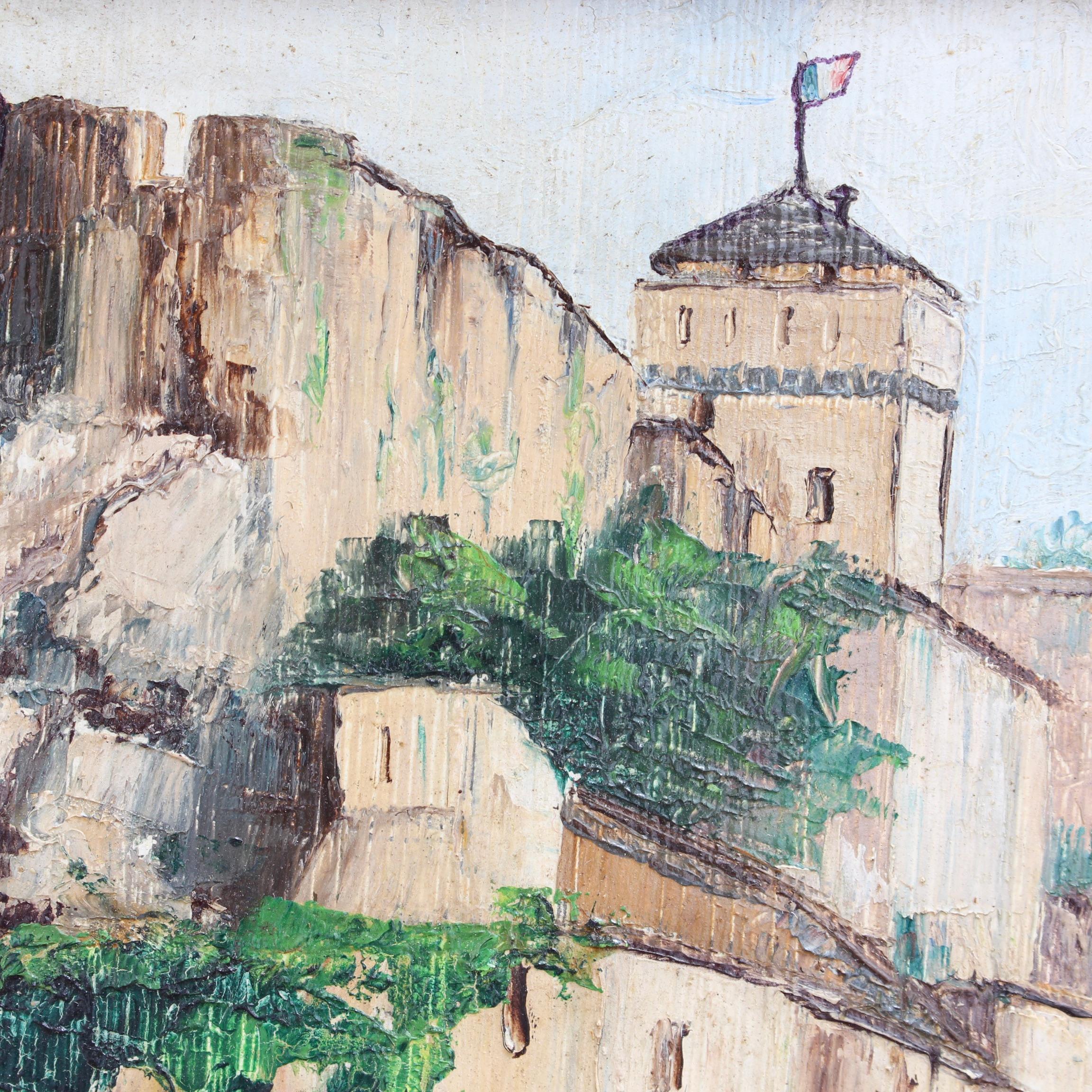 The Chateau of Lourdes - Expressionist Painting by Maurice Martin