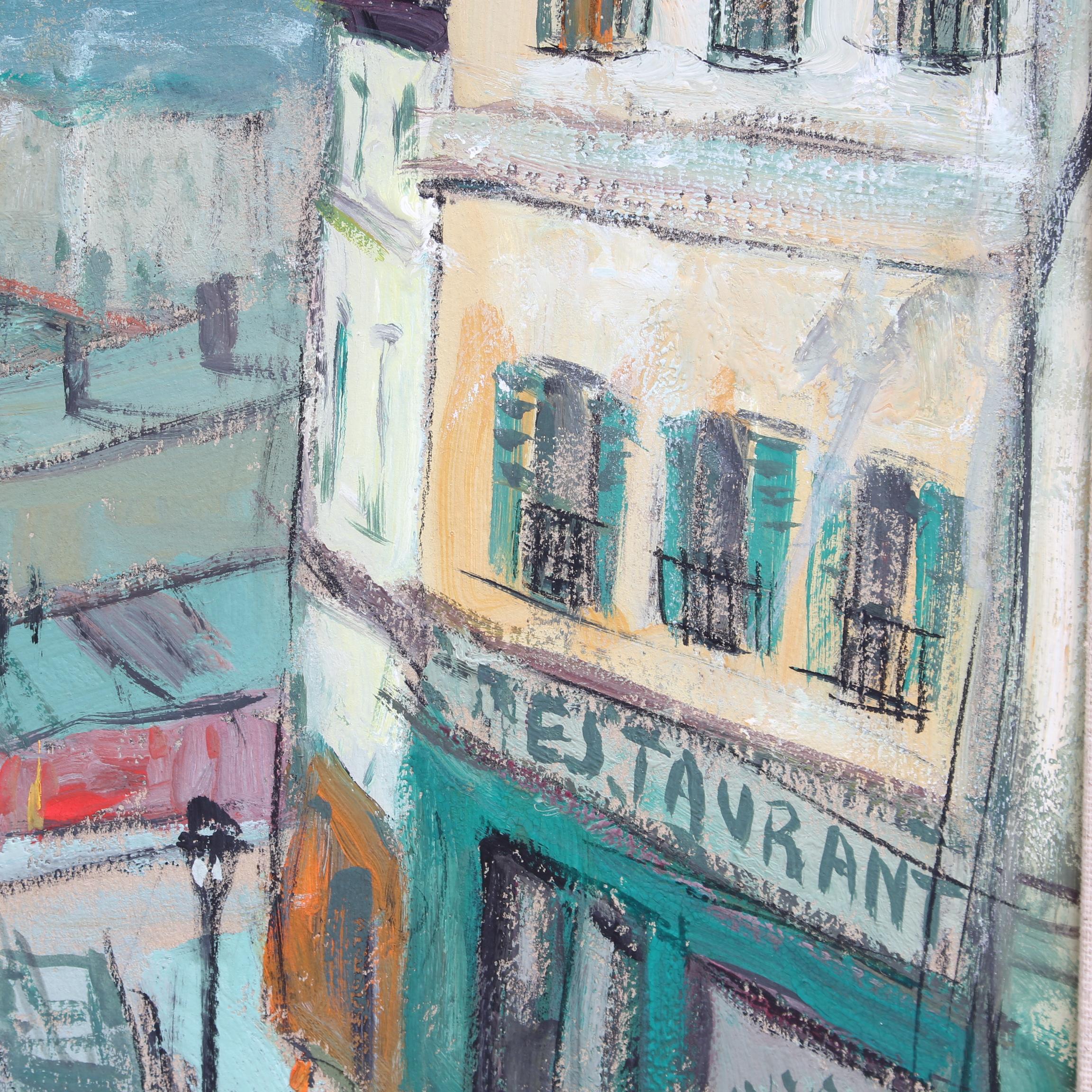 'Rooftops of Paris', oil on board, by Georges Regnault (circa 1960s). If you love Paris, you will be enchanted by this absolutely charming depiction of the city from the hilly neighbourhood of Ménilmontant in the 20th Arrondissement. Beyond the