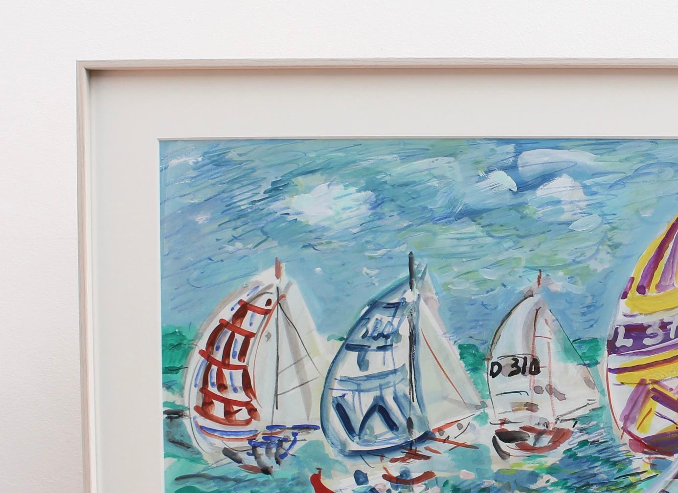 Spinnakers Out - La Trinité Regatta - Expressionist Art by Maurice EMPI