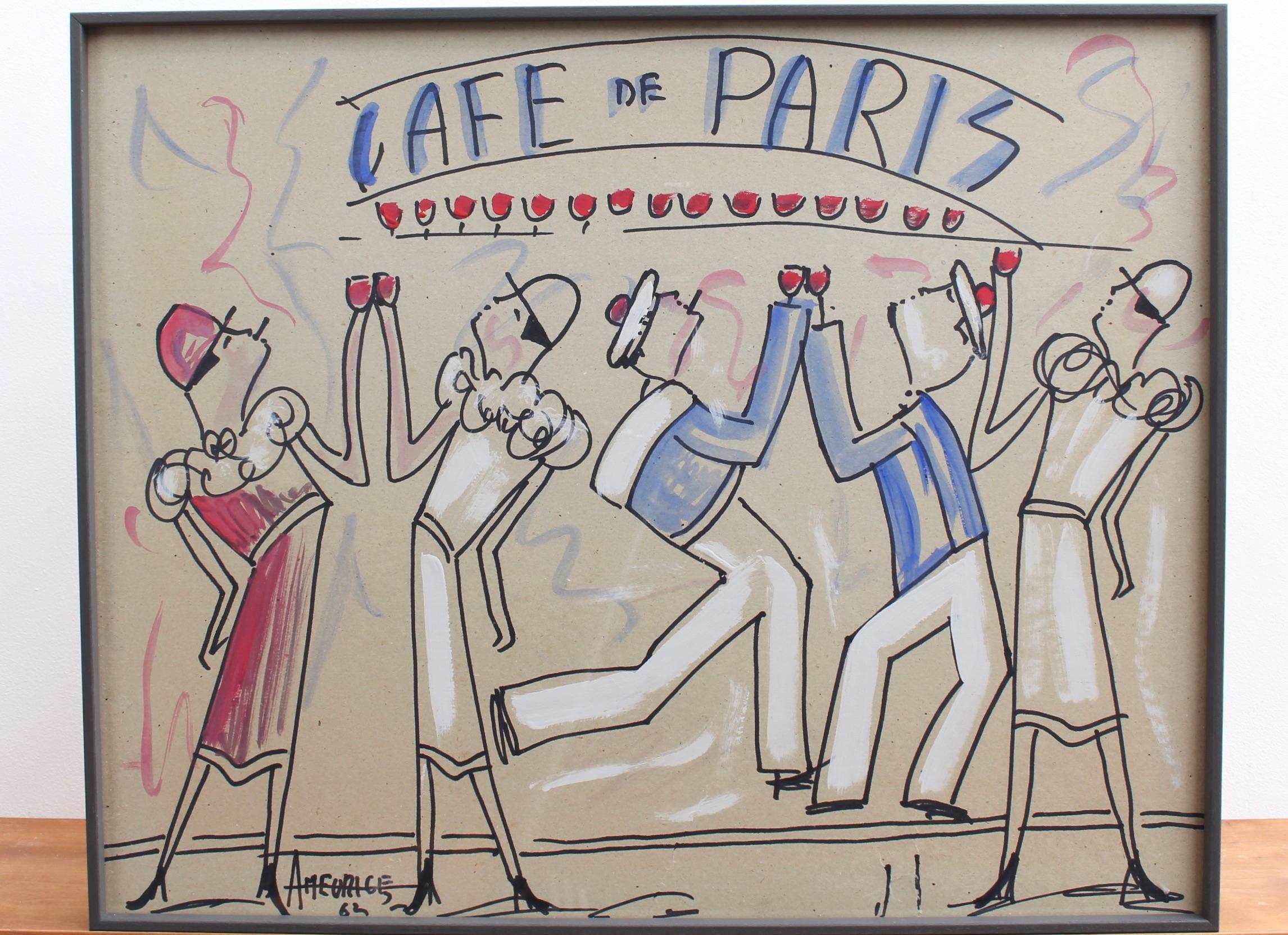 Café de Paris - Modern Painting by André Meurice