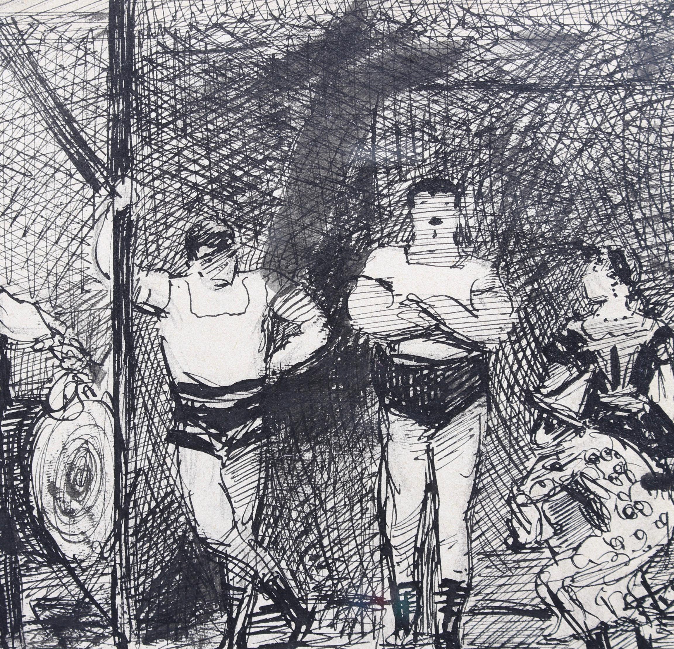 The Parade of Fairground Wrestlers, Modern French School  For Sale 1