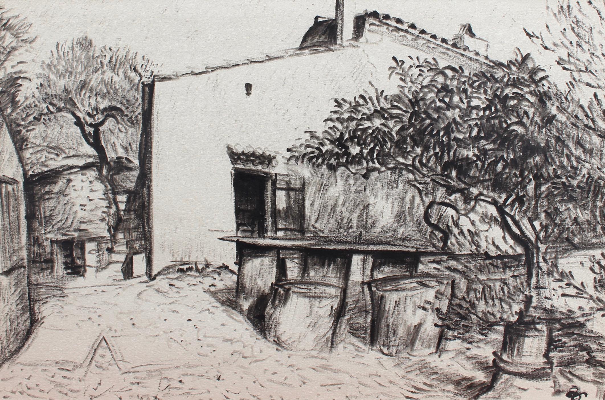 Pierre Dionisi Landscape Art – Courtyard in der Provence