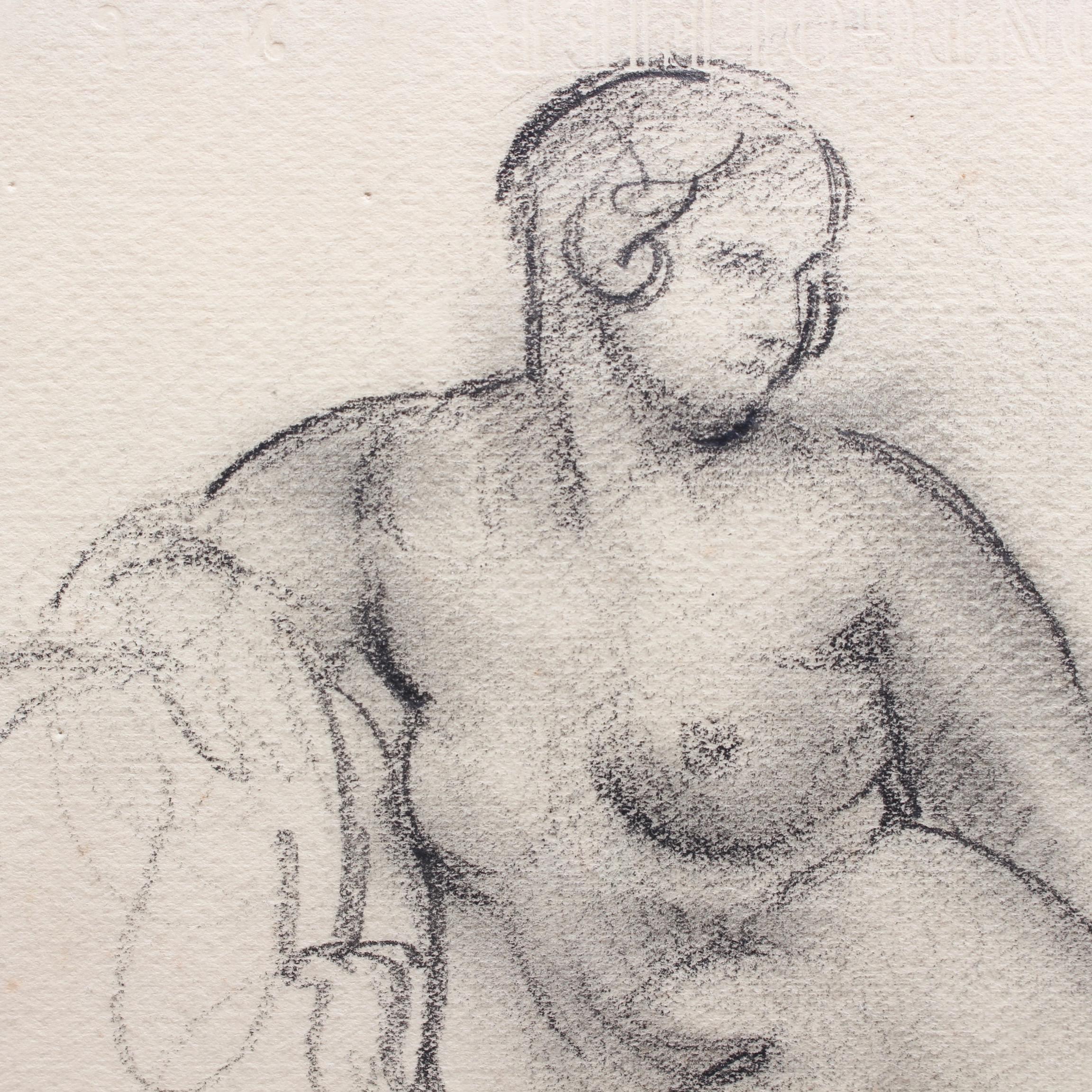 'Portrait of Reposing Nude', pencil on fine art paper, by French artist, Guillaume Dulac (circa 1920s). An artist known for his exquisite drawings - many are sketches for his larger oil paintings or other works - this piece is compelling because its