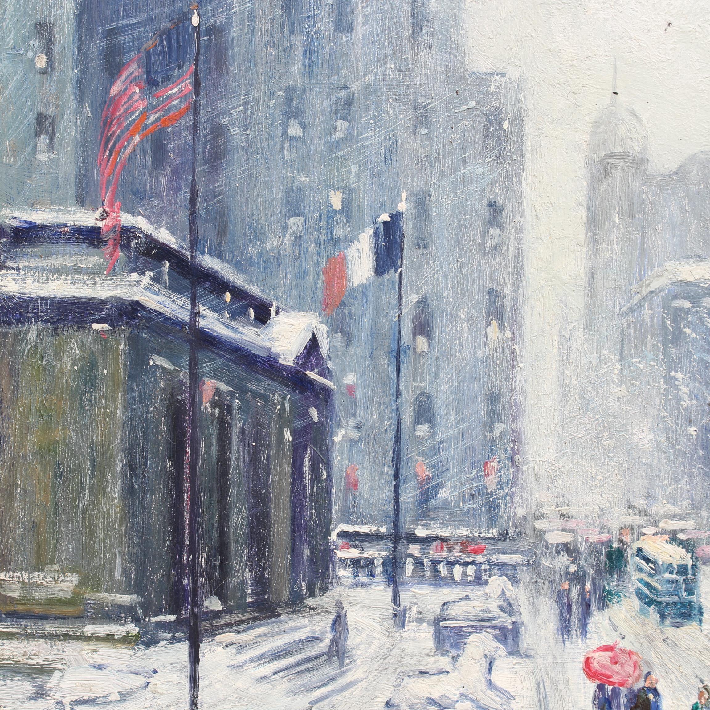 'New York Public Library Under Snow 1940s' by Finley 2