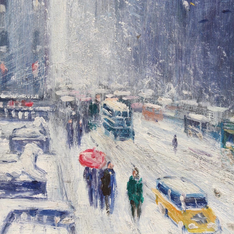 (After) Guy Carleton Wiggins 'New York Public Library Under Snow 1940s' by Finley at 1stDibs