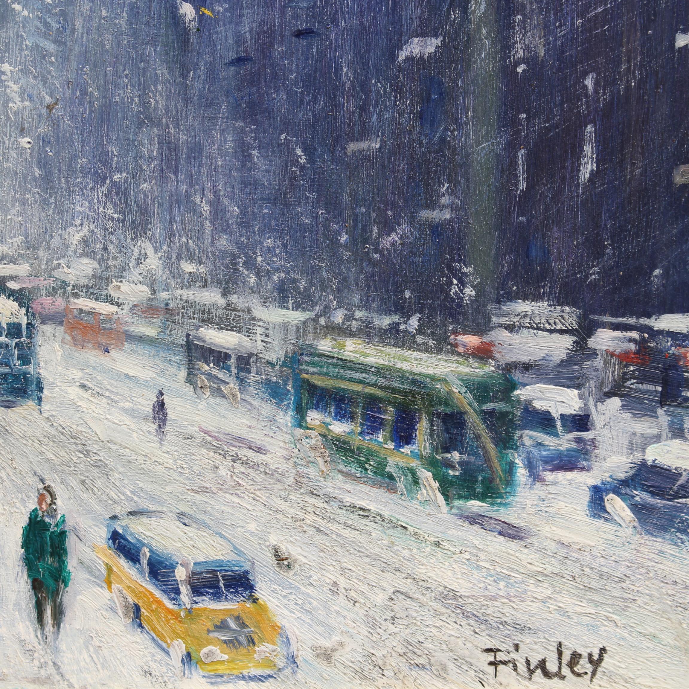 'New York Public Library Under Snow 1940s' by Finley 6