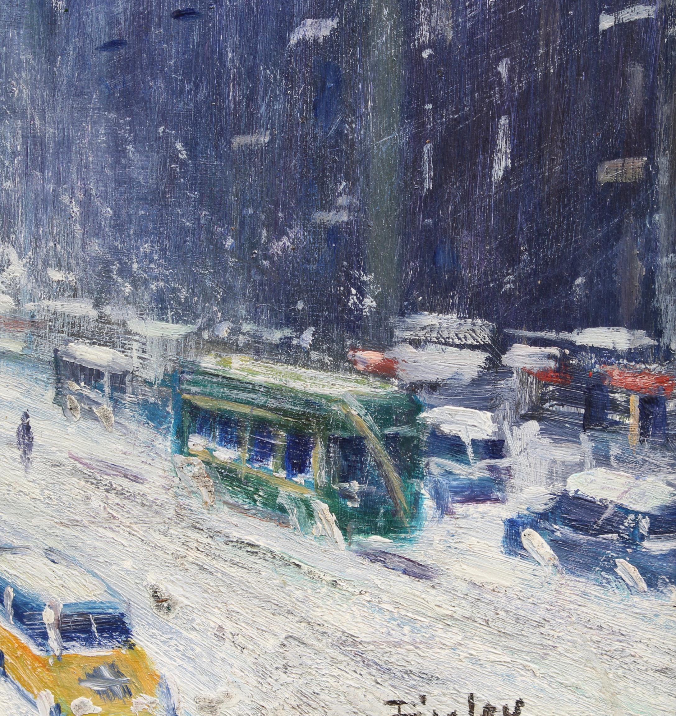 'New York Public Library Under Snow 1940s' by Finley 7