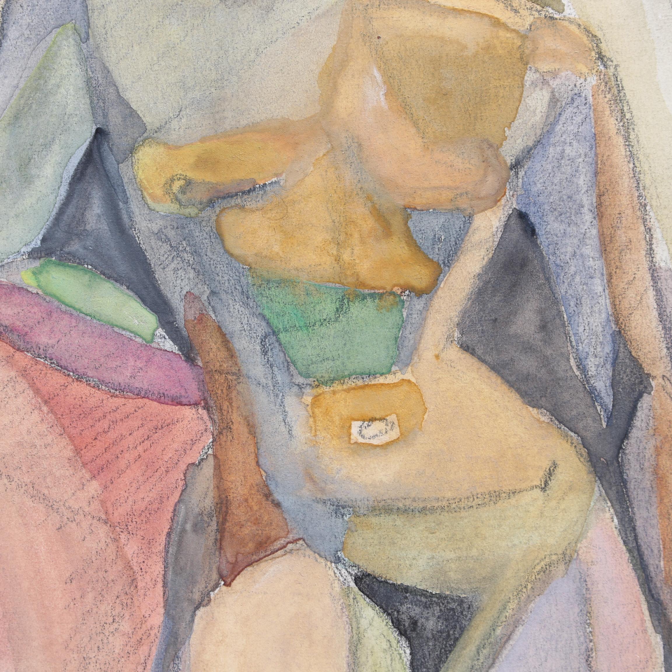 Cubist Nude Portrait of Standing Woman by Kosta Stojanovitch 8