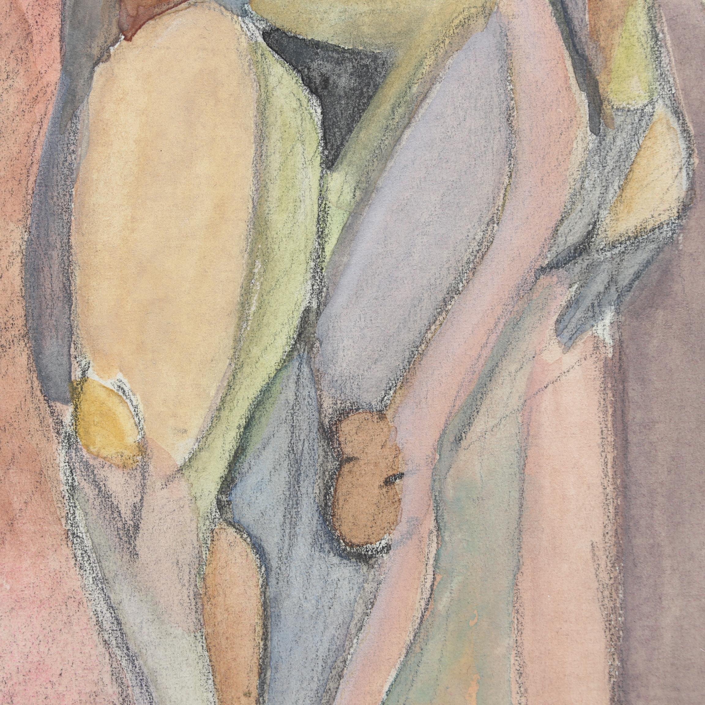 Cubist Nude Portrait of Standing Woman by Kosta Stojanovitch 11